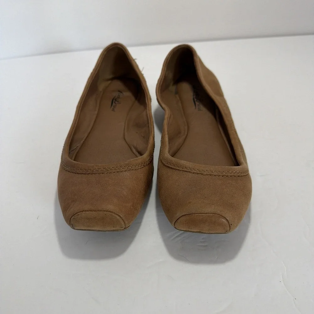 Lucky Brand Casual Brown Leather Ballet Flats Slip On Flexible Womens Size 9.5